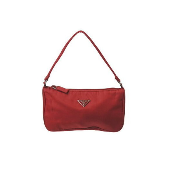 Prada accessory triangular red triangle nylon pouch - Picture 1 of 9